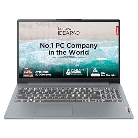 Lenovo Ideapad Slim 3 AMD Ryzen 5 7520U 15.6" (39.6Cm) FHD Thin and Light Laptop (16Gb/512GB SSD/Win 11/Office 2021/Backlit Keyboard/Alexa Built-in/3 Month Game Pass/Arctic Grey/1.62Kg), 82XQ008VIN